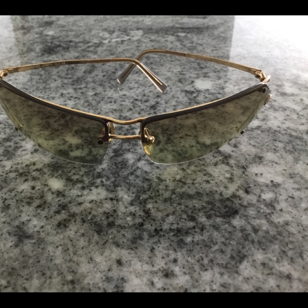 Versace Vintage Gold Rim Sunglasses